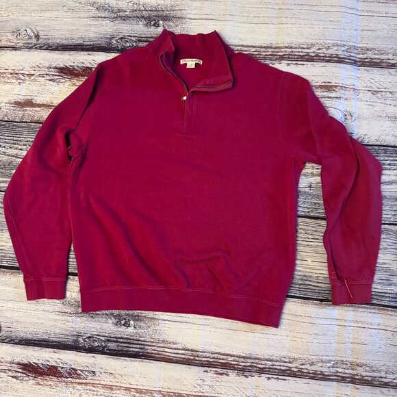 Cutter & Buck 1/4 Zip Pullover Sweater Red Men’s Size L Golf Casual - Picture 1 of 6